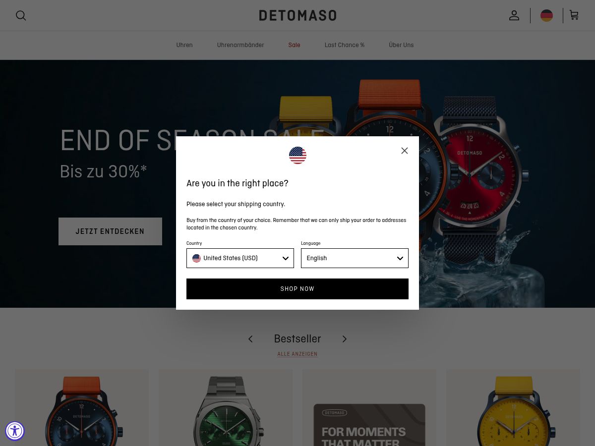DETOMASO WATCHES logo