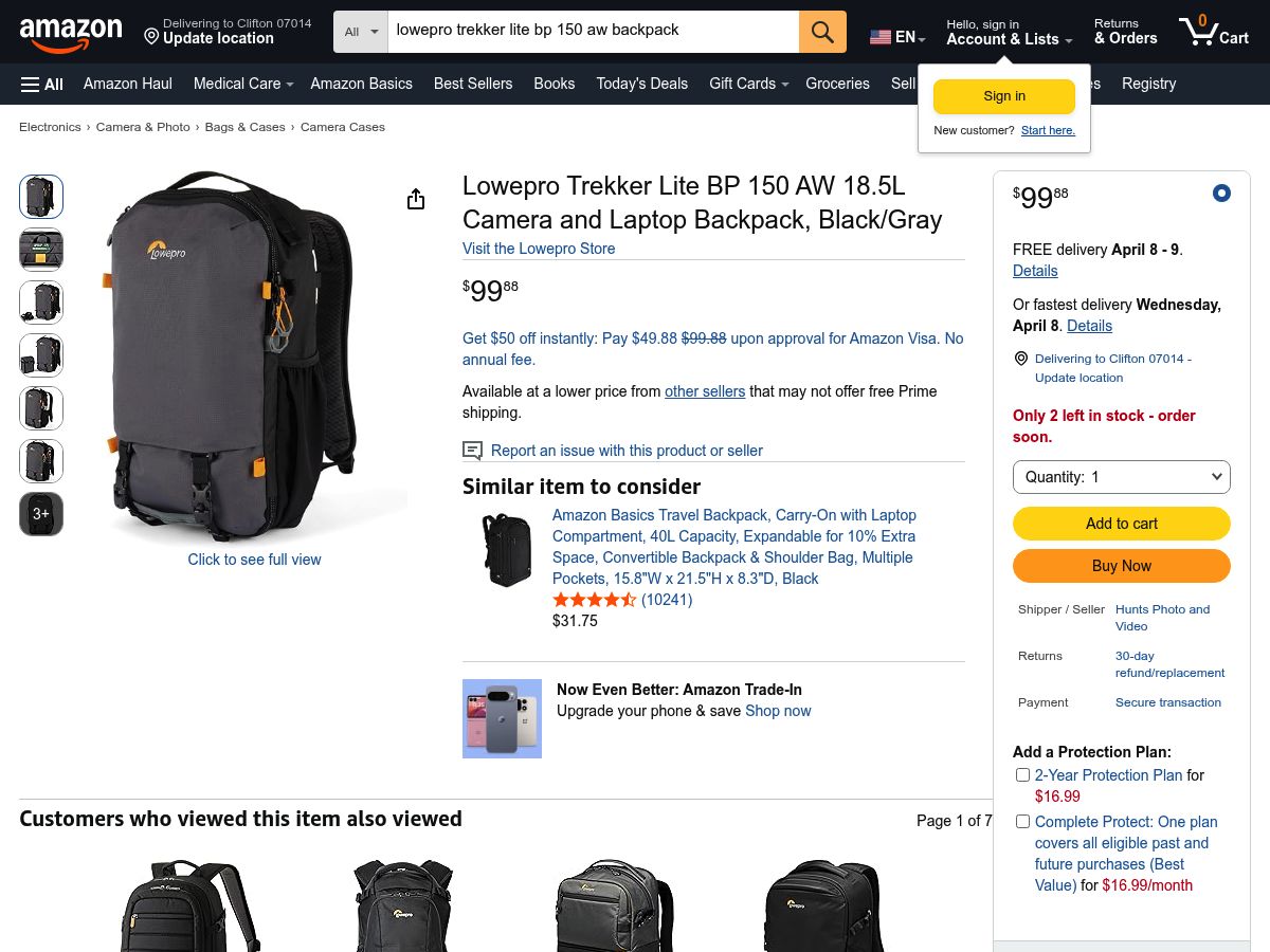 Lowepro Trekker Lite Bp 150 Aw logo
