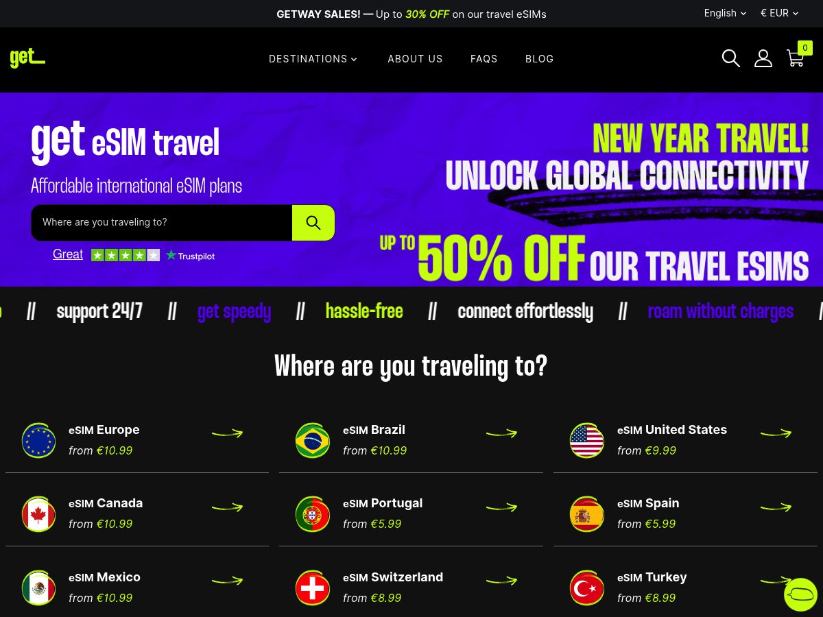 get eSIM travel logo