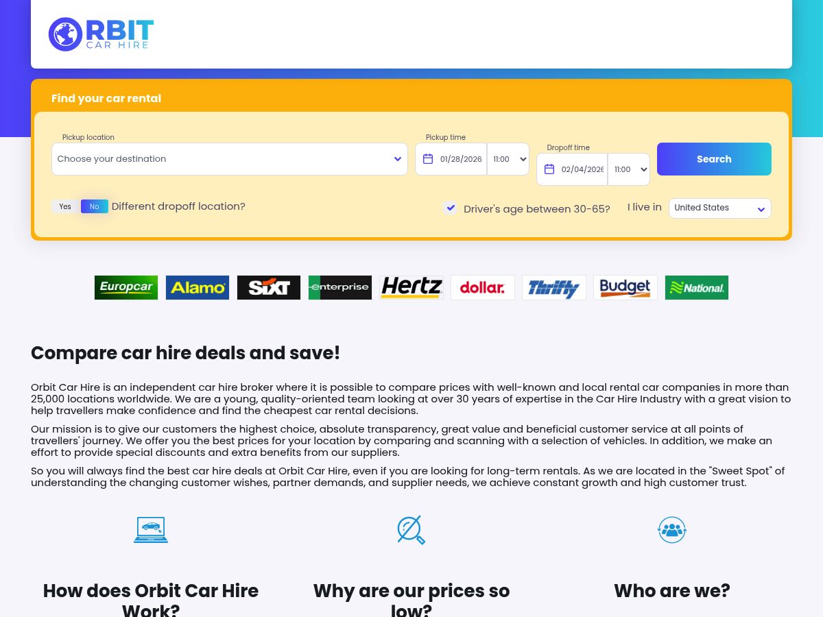 Orbit Car Hire logo