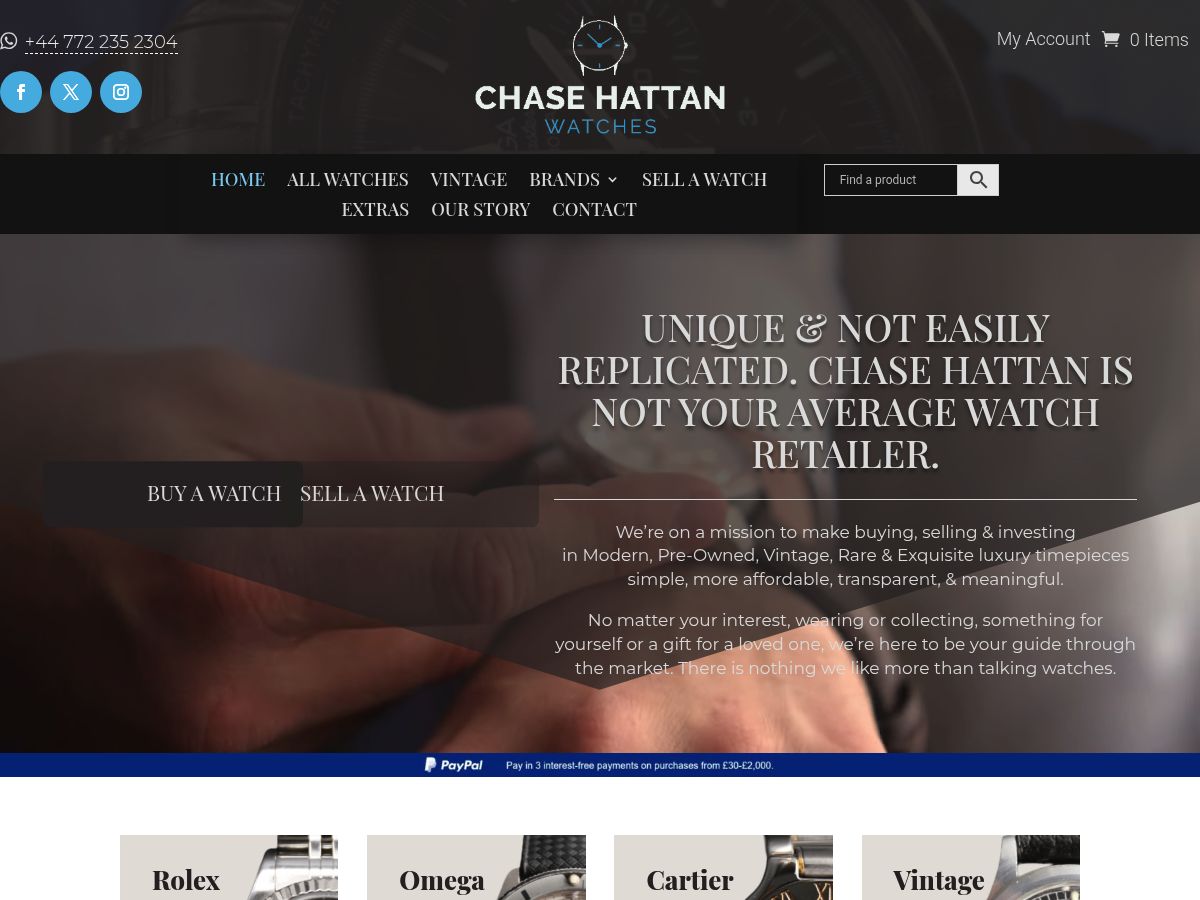 Chase Hattan Watches logo