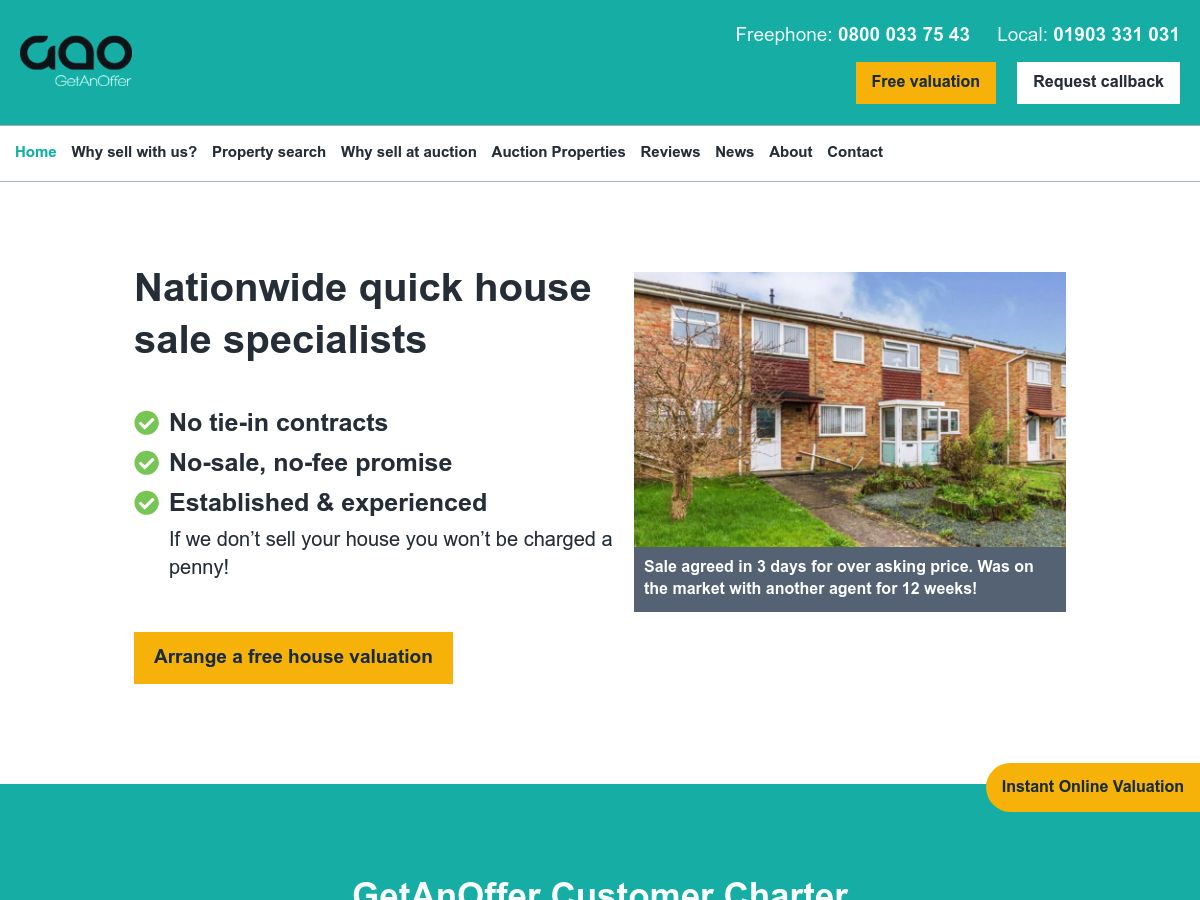 Get An Offer Online Quick Sale Estate Agent logo