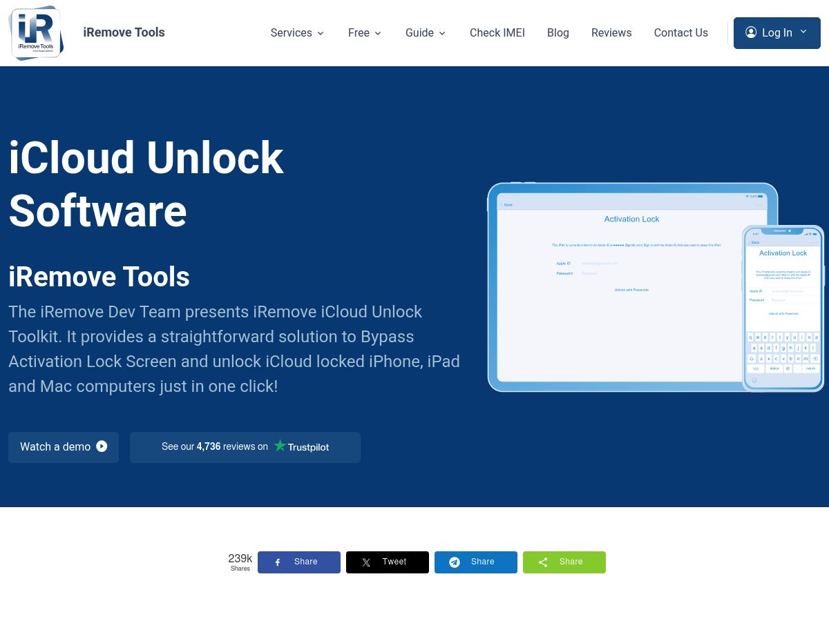 iCloud Unlock (Bypass) - iRemove Software logo