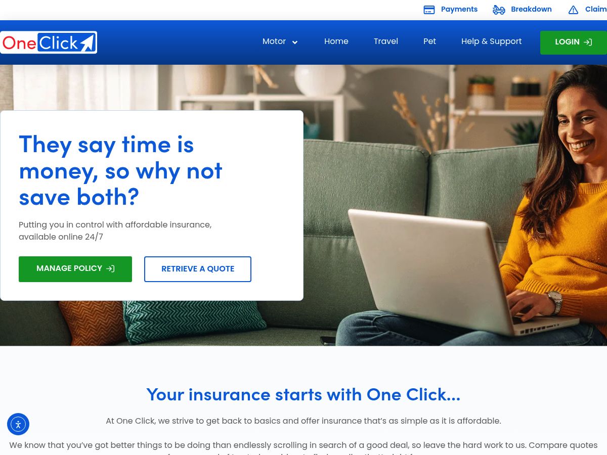 One Click Insurance  logo